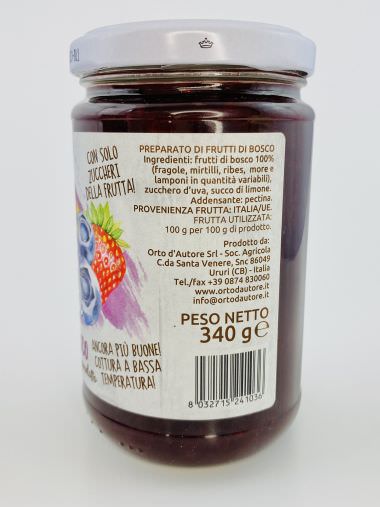 Orto d'Autore Frutti di Bosco PREMIUM Italienische Waldfruchtkonfitüre 340 g