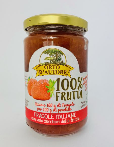 Orto d' Autore Fragole Italiane PREMIUM Italian strawberry jam 100% fruit 340 g