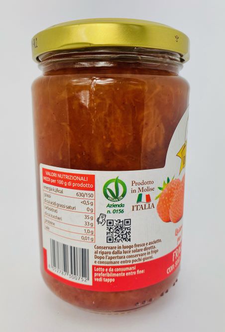 Orto d' Autore Fragole Italiane PREMIUM Italian strawberry jam 100% fruit 340 g