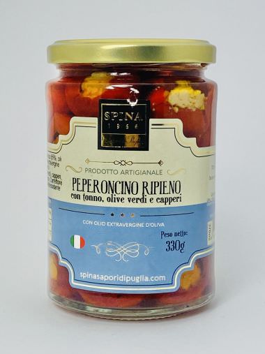 Spina Sapori di Puglia Paprika gefüllt mit Thunfisch und Kapern in Olivenöl 330 g