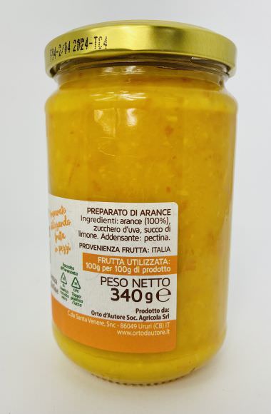 Orto d'autore Italian premium orange jam 100% fruit 230g