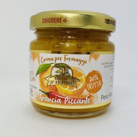 Orto d'Autore Crema per Formaggi Arancia Piccante Trockener würziger Orangensenf für Wurst und Käse 100g