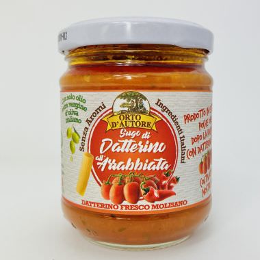 Italian ready-made Arrabbiata sauce with datterino tomatoes Orto d'Autore 180g