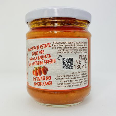 Italian ready-made Arrabbiata sauce with datterino tomatoes Orto d'Autore 180g