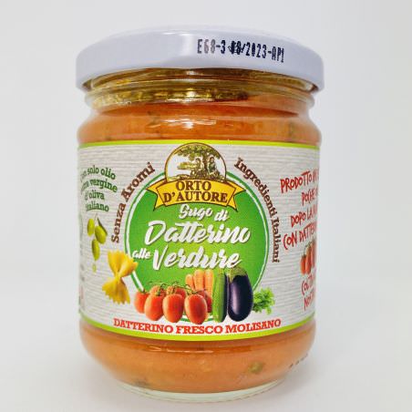 Italian artisan vegetable sauce with tomatoes datterino Orto d'Autore 180g