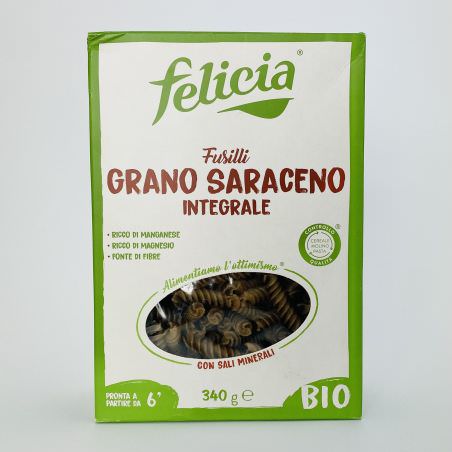 Gluten-free organic whole grain buckwheat fusilli pasta Felicia 340 g
