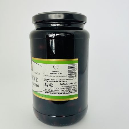 Spina Sapori black celline olives from Salento 520 g