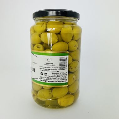 Spina Sapori włoskie zielone oliwki drylowane w solance 520 g