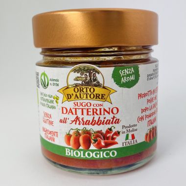 Italian artisanal organic Arrabbiata Orto d'Autore sauce 180g